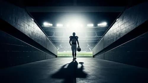 Athlete walking through tunnel into stadium lights
